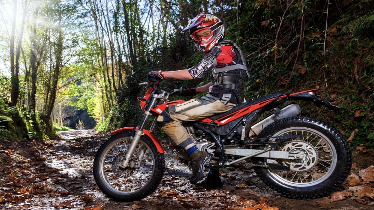 Motocross rider on his bike