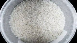 A bucket of white rice