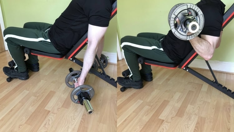 Seated Incline Dumbbell Curl Tutorial (Biceps)