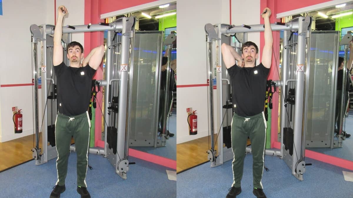 Standing Cable Overhead Tricep Extension (Rope)