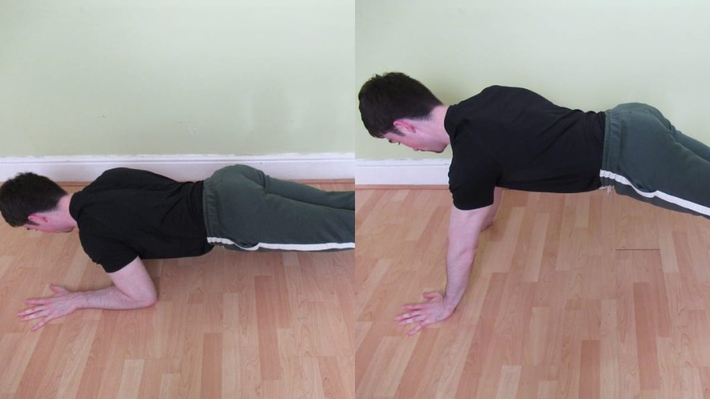 A man performing a bodyweight tricep extension during his calisthenics workout