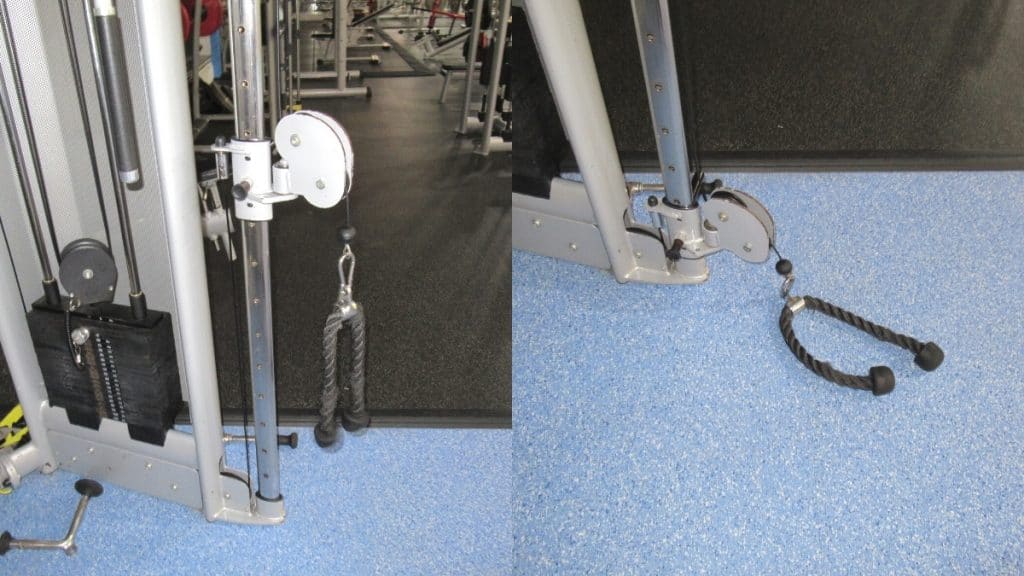 Mid and high pulley positions for the cable overhead extension