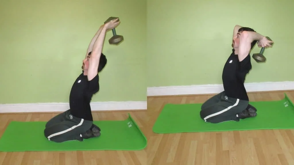 A man performing a low kneeling French press