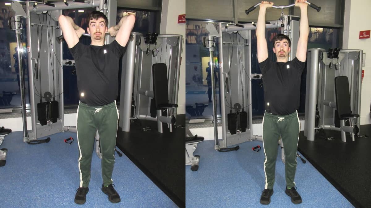 Standing Cable Overhead Tricep Extension (Rope)