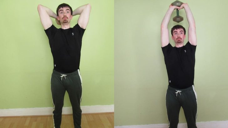 How to do a standing dumbbell overhead tricep extension: Form, variations, and mistakes