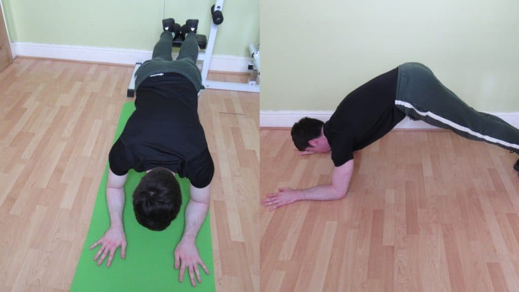 A man doing a tricep extension plank