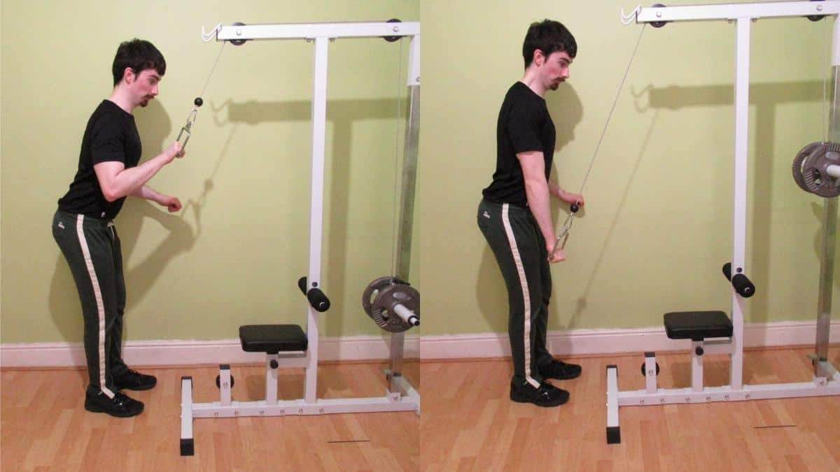How to do a cable one arm triceps extension (single arm pushdown)