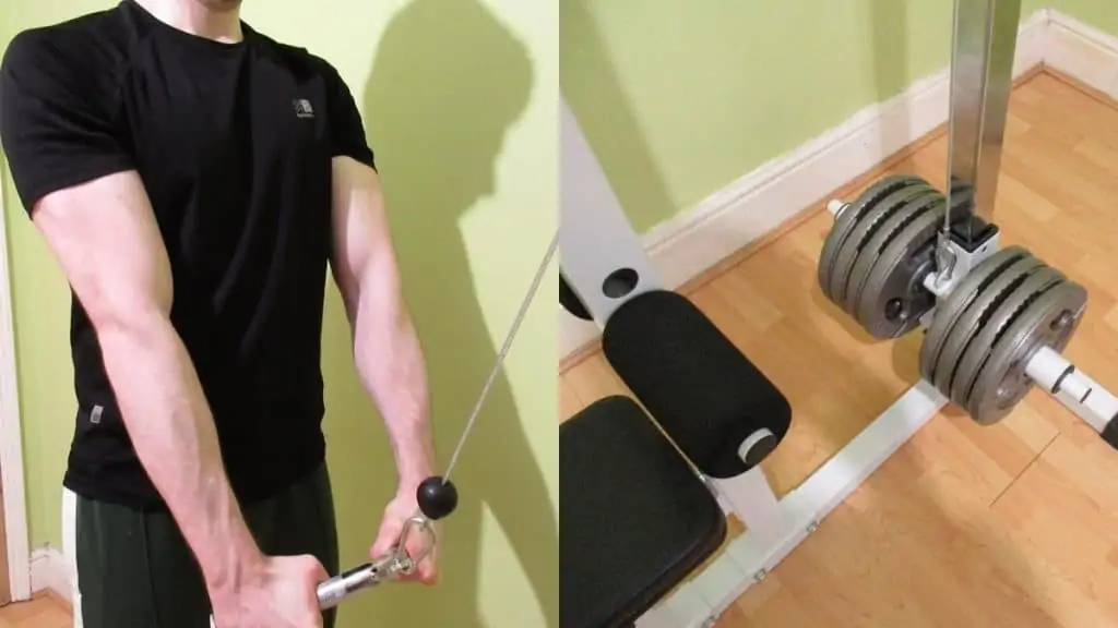 A man doing a 20 inch biceps workout