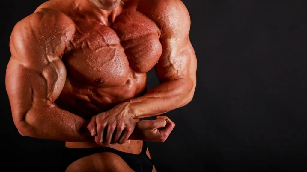 A big bodybuilder with 21 inch biceps