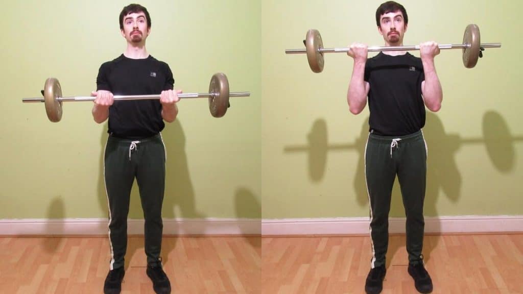 A man doing 21s for his bicep curls