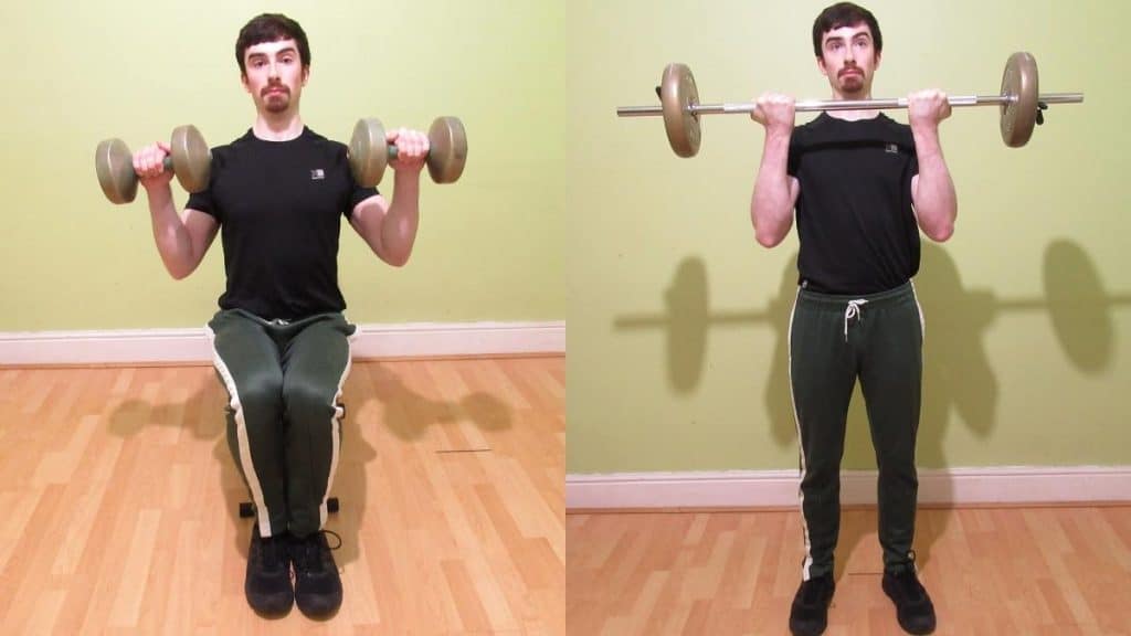 A man demonstrating some advanced bicep exercises