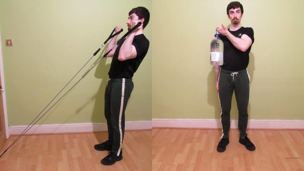 A man demonstrating the best at home bicep workout that you can do to build mass