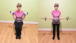 A female demonstrating two of the best bicep exercises for women to strengthen their arm muscles