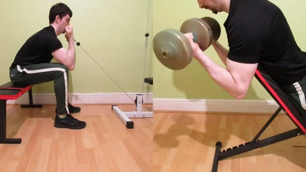 A man doing the best bicep pump workout possible