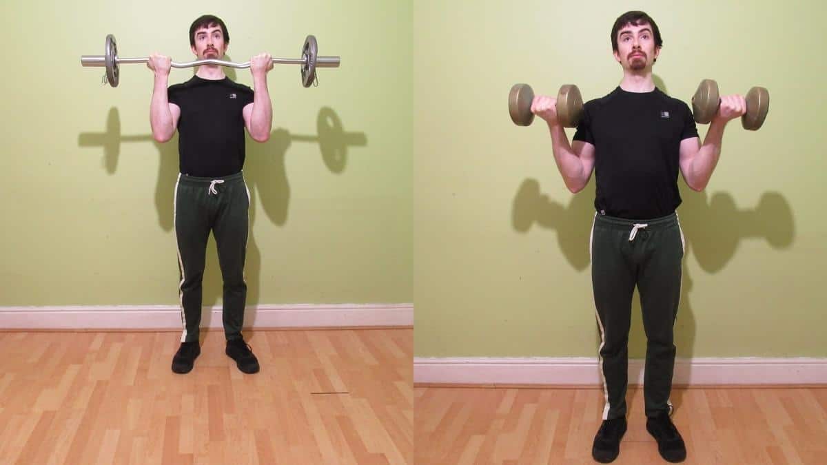 A man demonstrating some of the best bicep workouts for building size