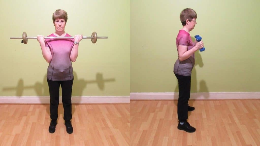 A female demonstrating some bicep exercises for women to do