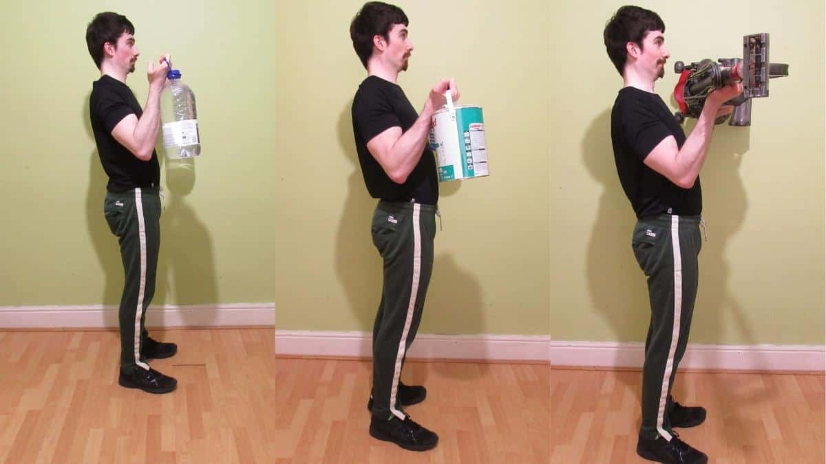 A man performing some bicep workouts without weights or gym equipment