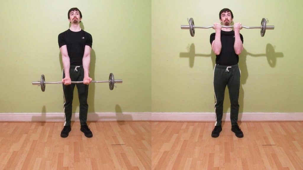 A muscular man performing some biceps long head exercises