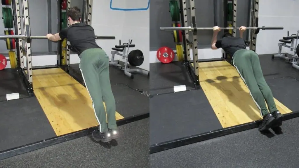 A man doing a bodyweight skullcrusher to work his triceps