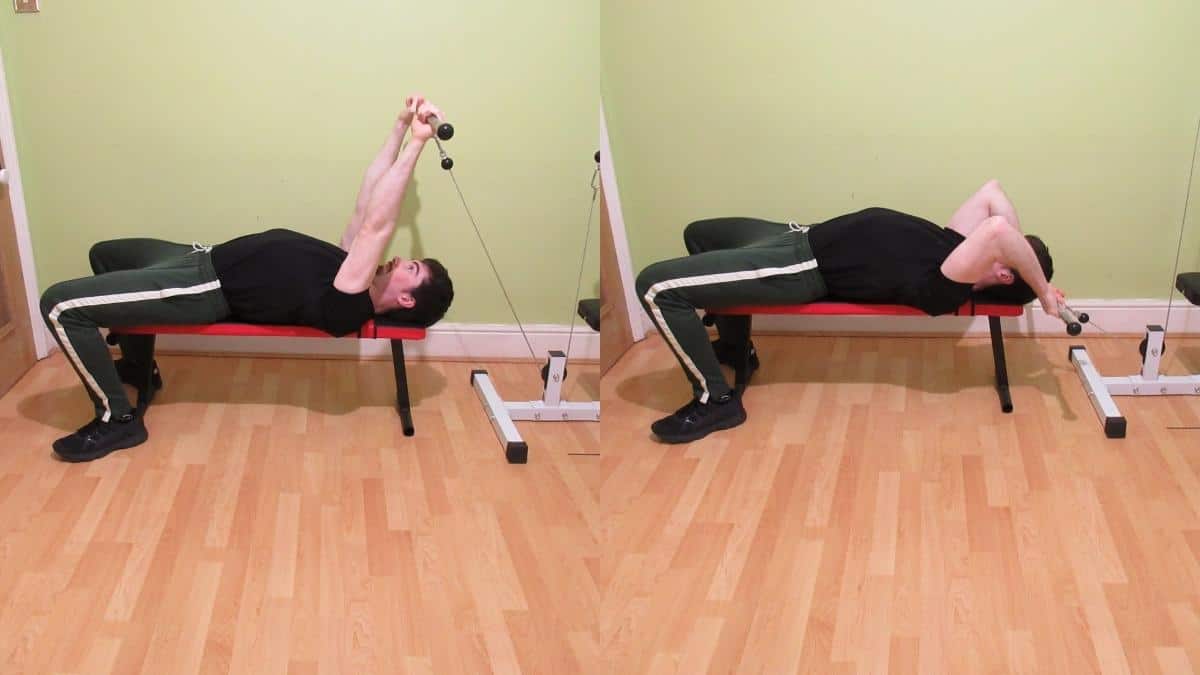 How to do a cable lying tricep extension with every attachment