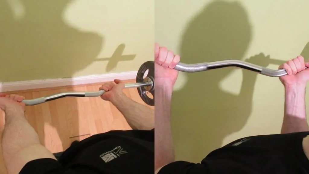 A man doing a camber curl