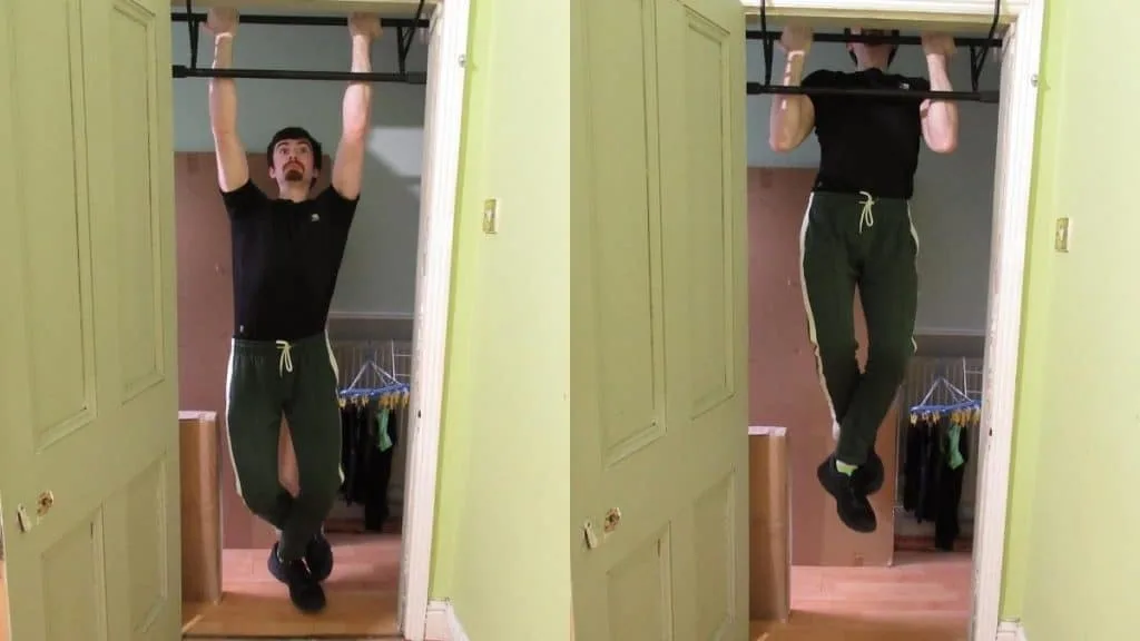 A man doing chin ups