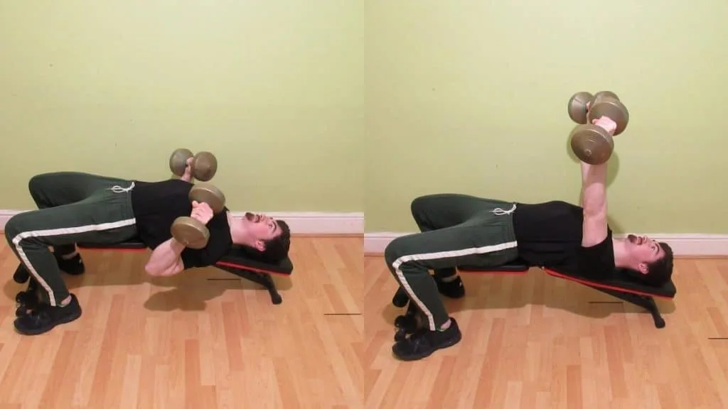 A man doing a decline dumbbell press