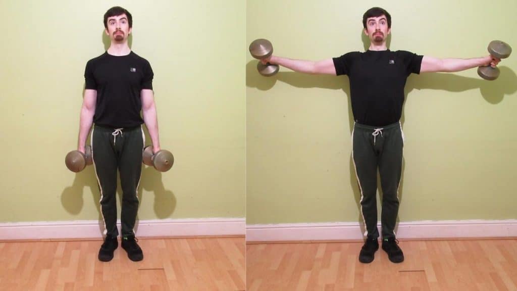 A man doing a dumbbell lateral raise