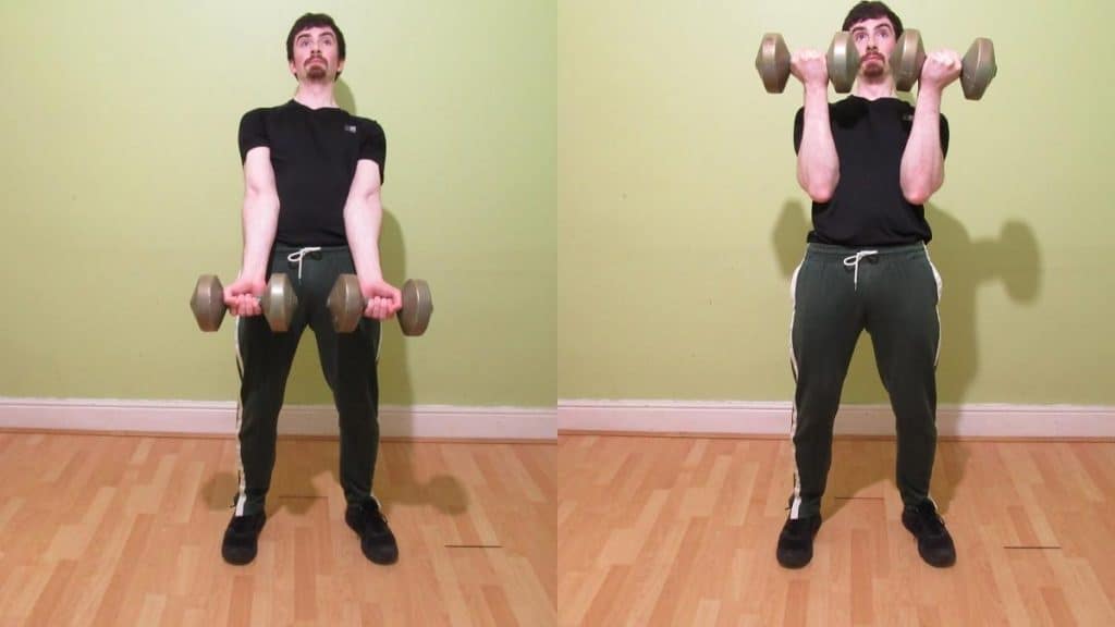 A man doing a dumbbell sissy curl
