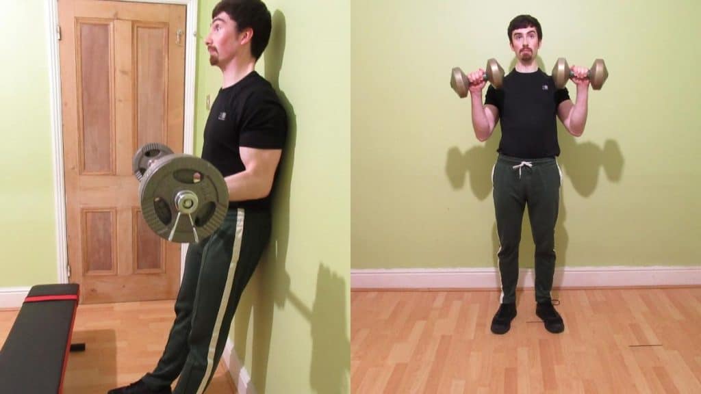 A man doing a fast bicep workout to train his muscles
