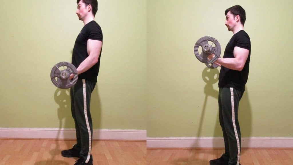 A man lifting a good bicep curl weight