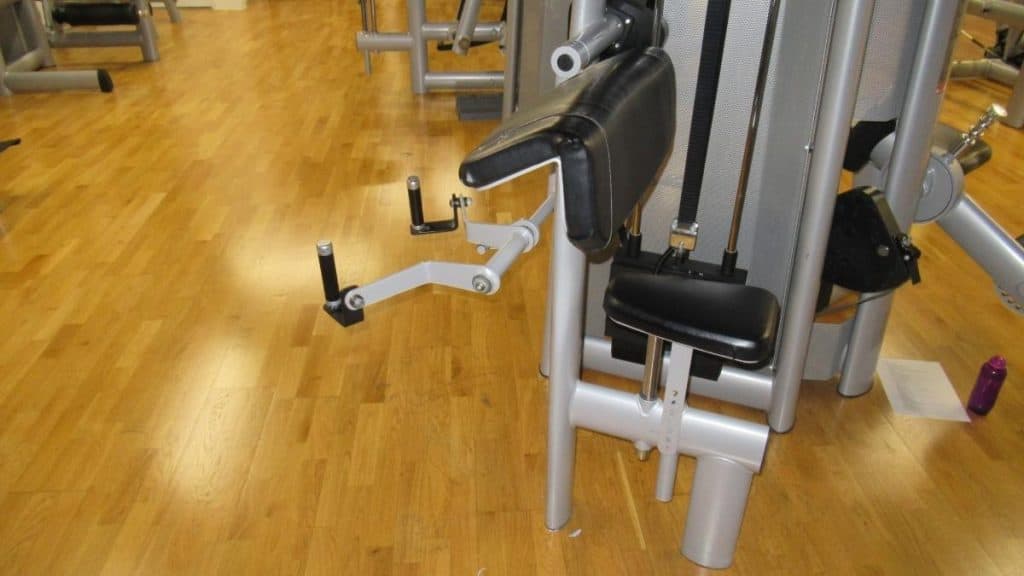 A hammer curl machine at the gym used for working the biceps