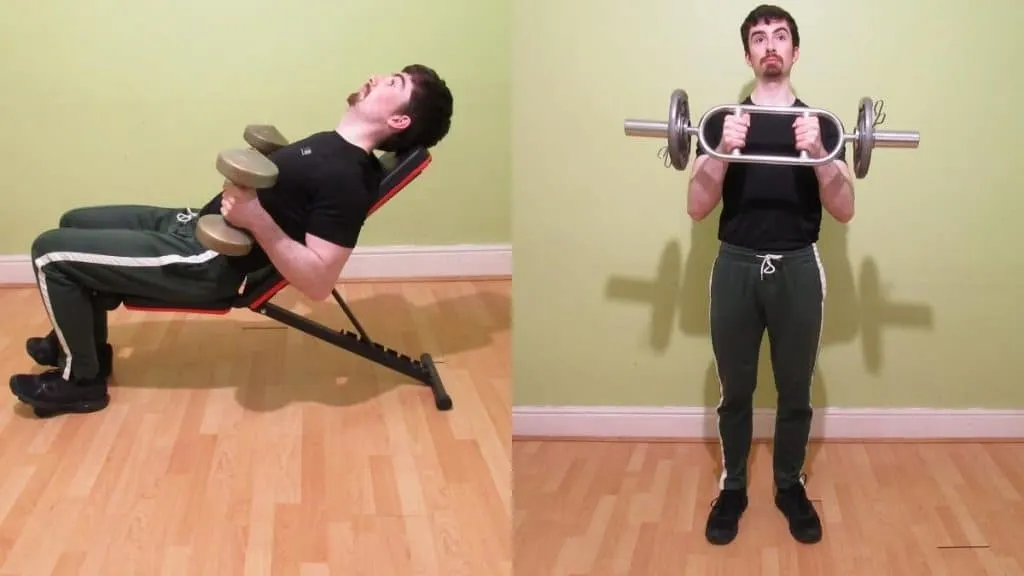 A man demonstrating some effective hammer curl variations