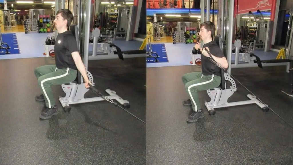 A man performing an incline cable bicep curl at the gym