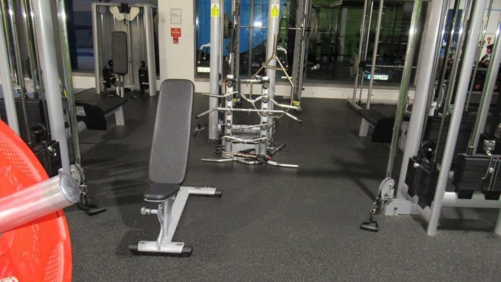 A bench in the gym