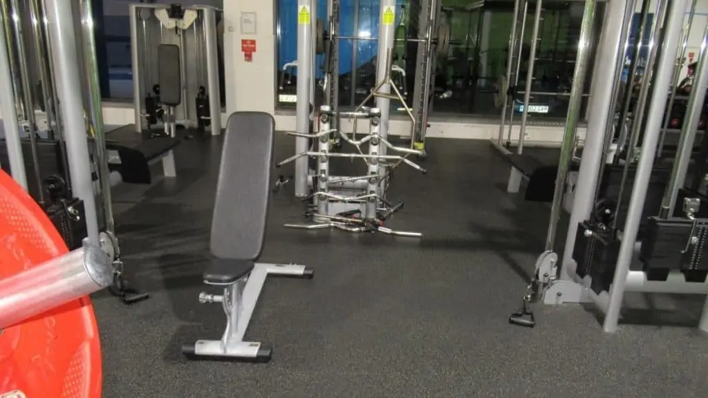 A bench in the gym