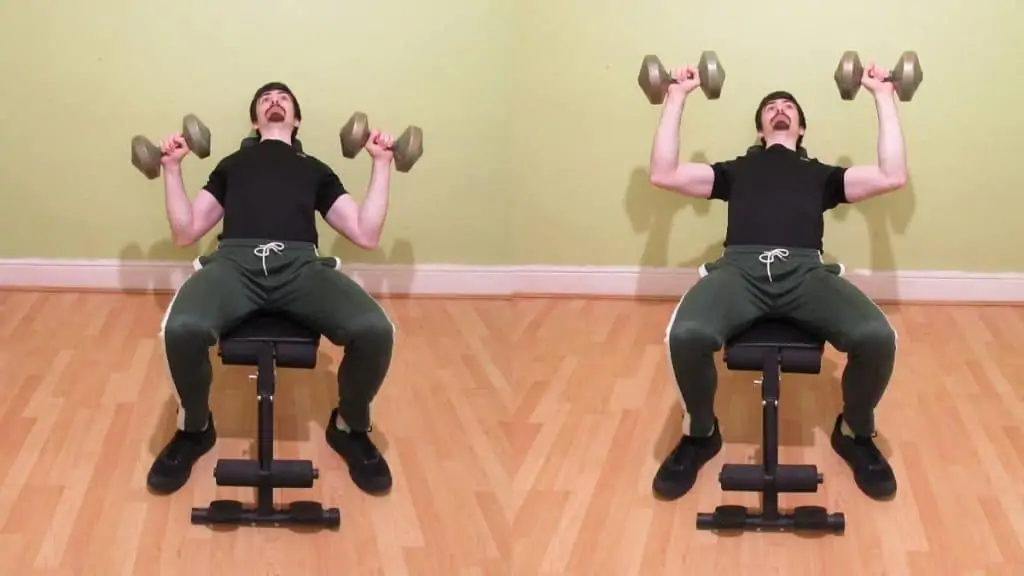 A man doing an incline dumbbell press