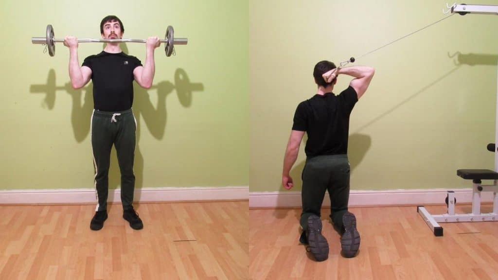 A man performing an inner bicep workout