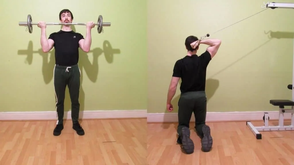 A man performing an inner bicep workout