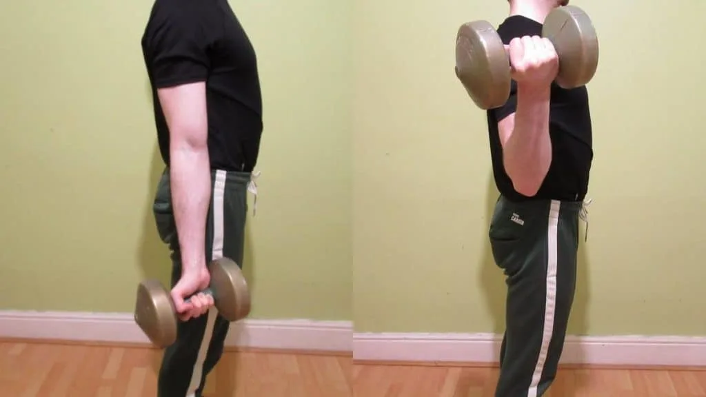 A man doing an inner biceps curl