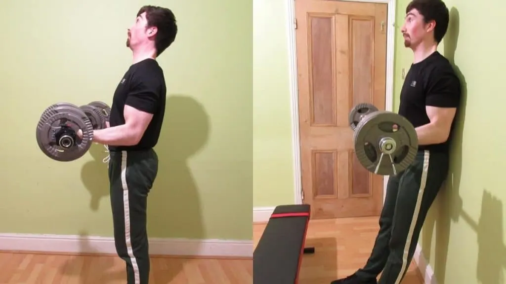 A man doing an inside bicep workout