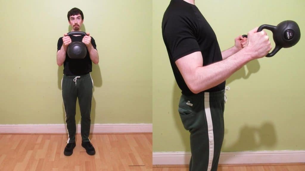 A man demonstrating some good kettlebell curl variations