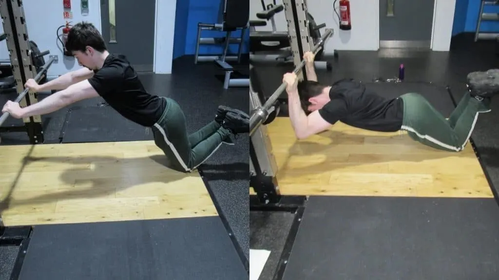 A man doing a kneeling bodyweight skull crusher