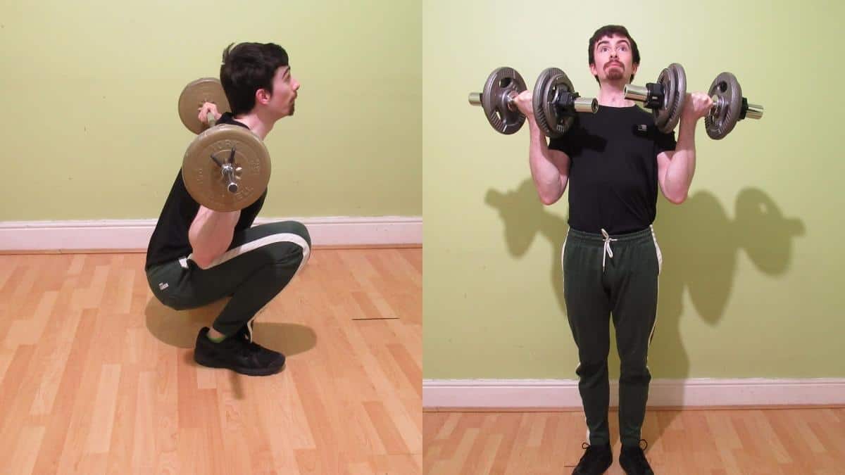 A man performing some leg and arm workouts
