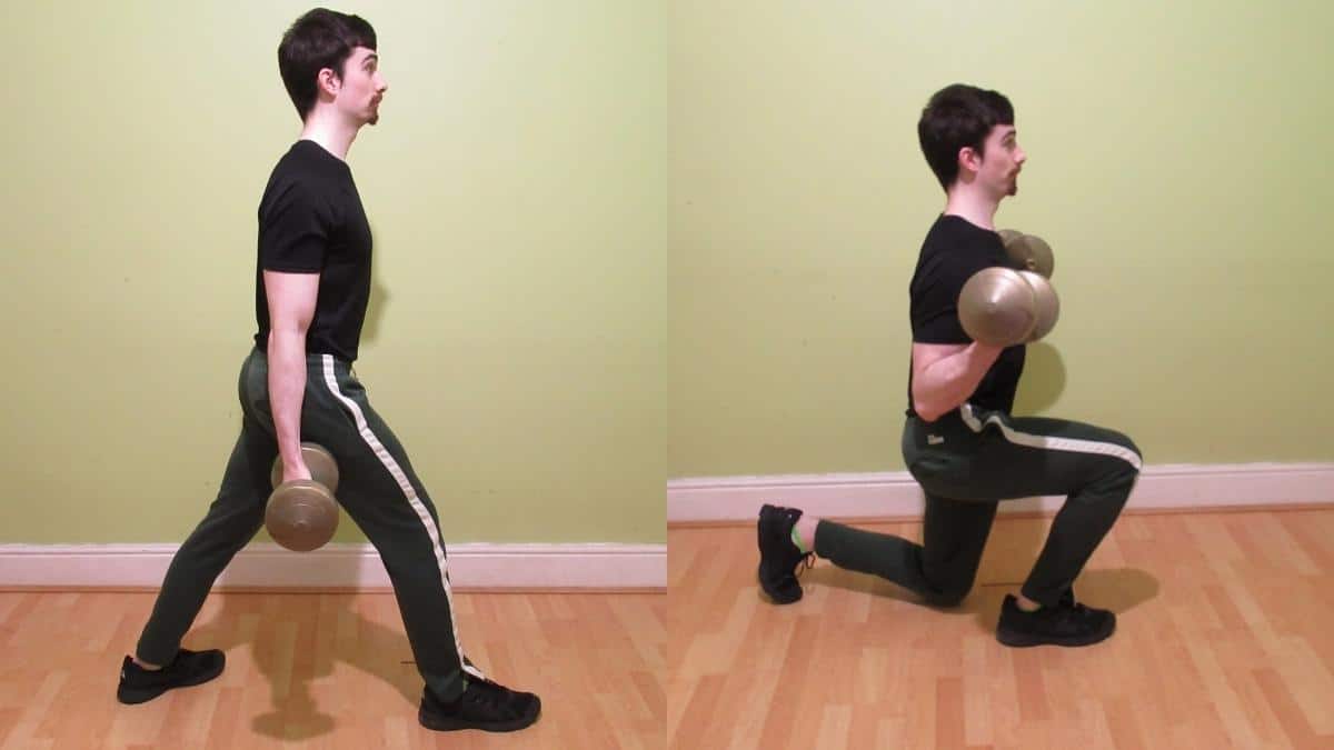 Lunge with bicep curl tutorial