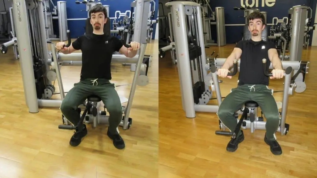 A man doing a machine chest press