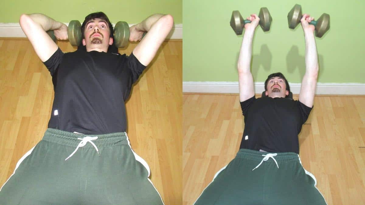 A man performing a pronated tricep extension