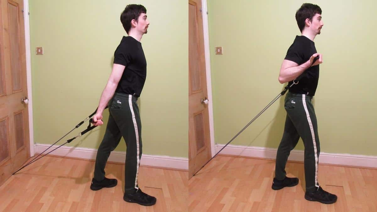 Resistance band incline curl tutorial