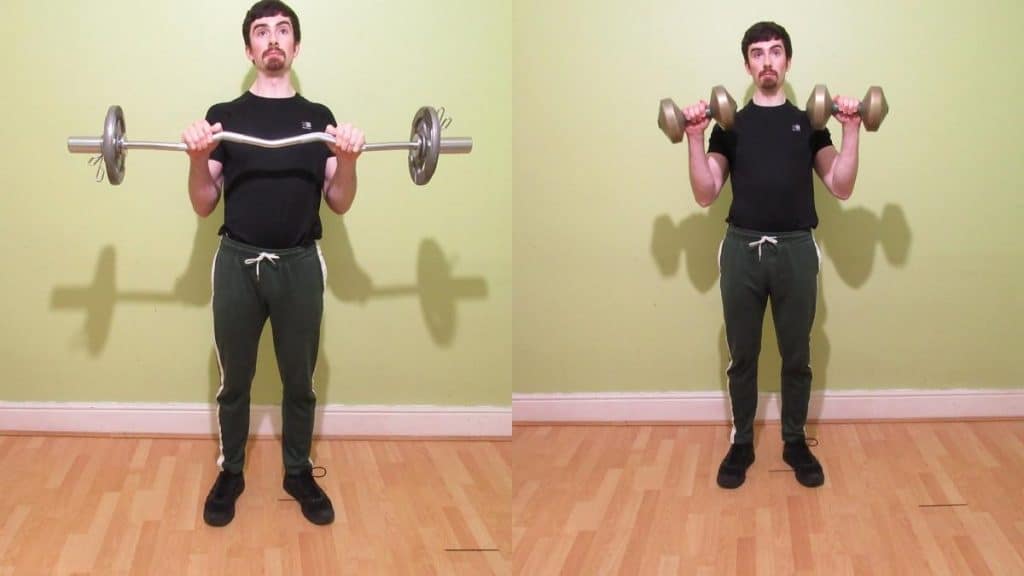 A man demonstrating some good reverse curl variations