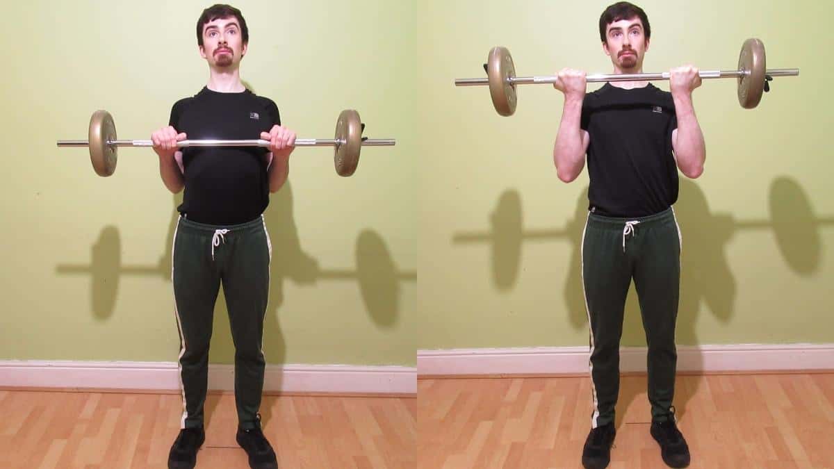 A man doing a reverse curls vs regular curls comparison to show the differences